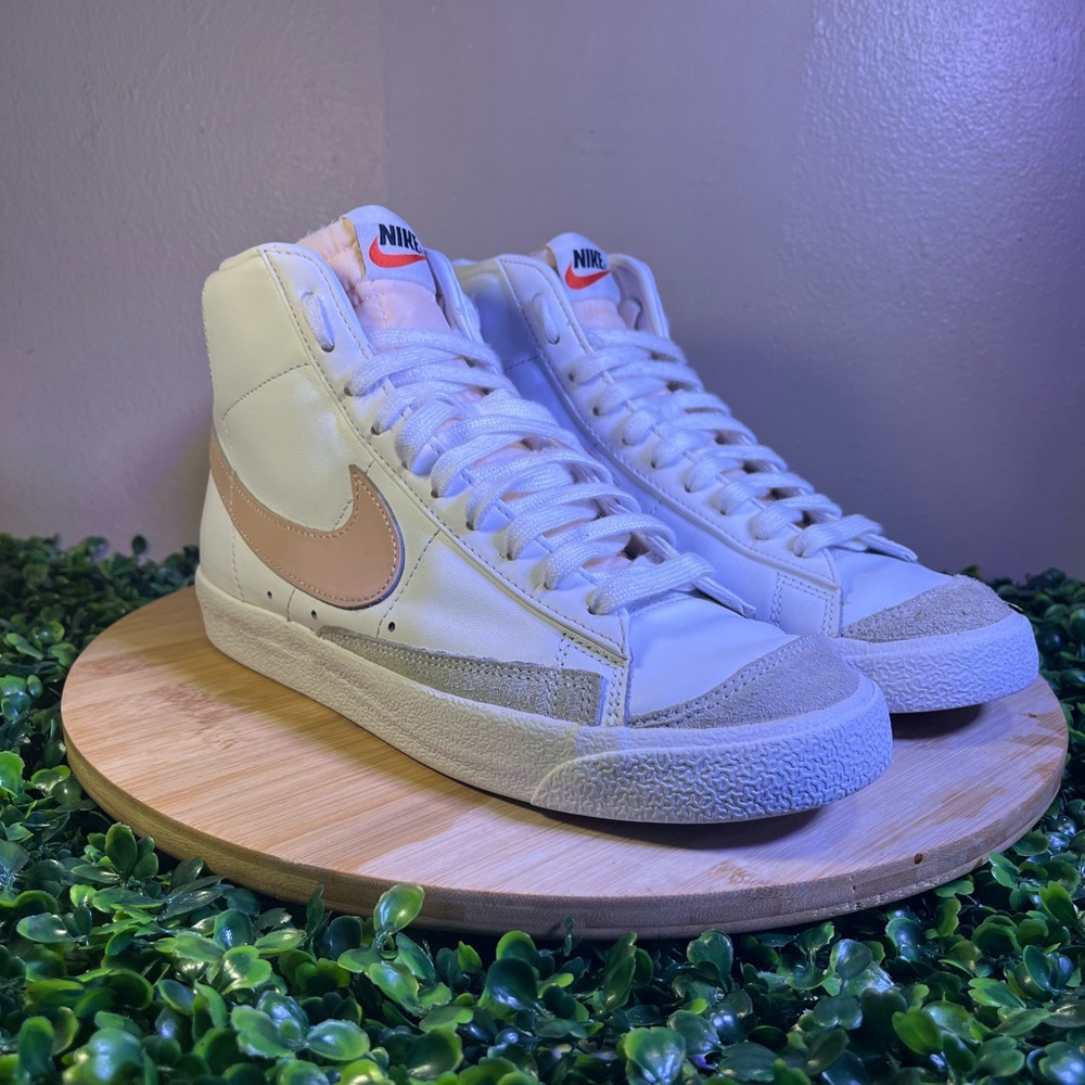 🔥 NIKE BLAZER MID ‘77 VINTAGE WHITE PINK WONENS SHOES SIZE 8.5 CZ1055-100